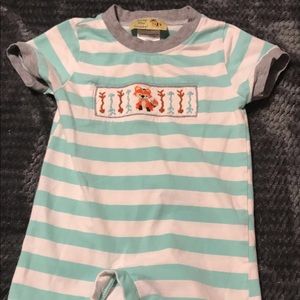 Smocked Romper - 9 months. Busy Bee Smocks brand.